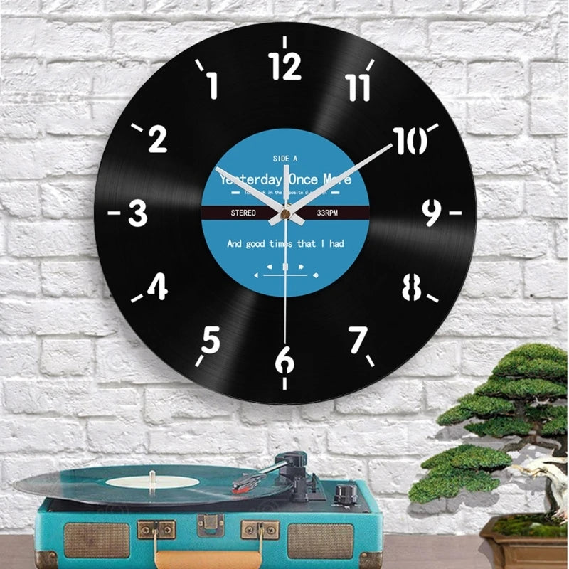 Elegant Counterclockwise Wall Clock 12Inch Quiet Mechanism Vinyls