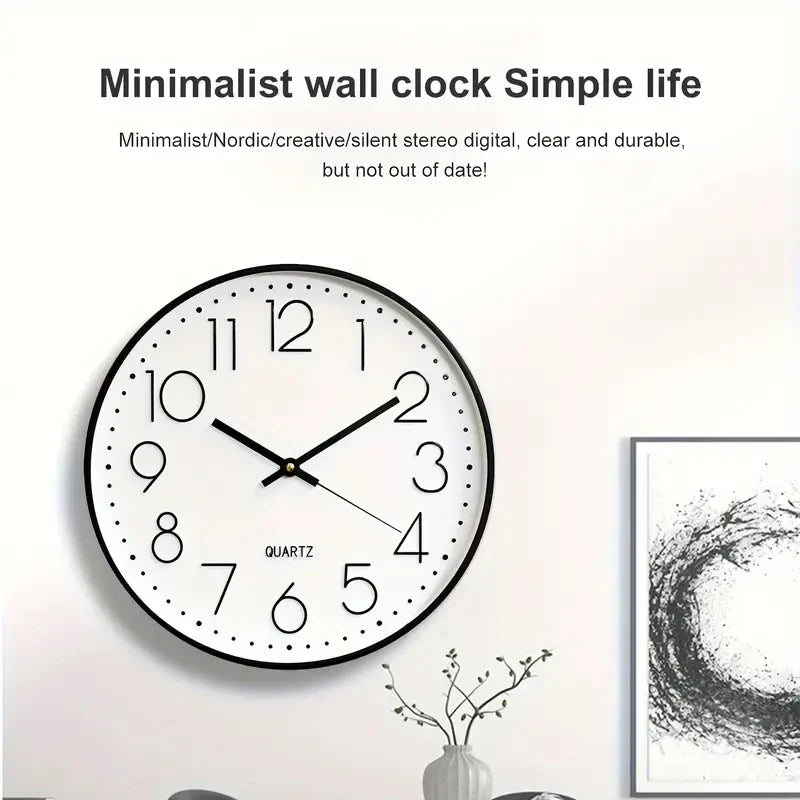 8 Inch Mute Wall Clock Simple Digital Wall Clock