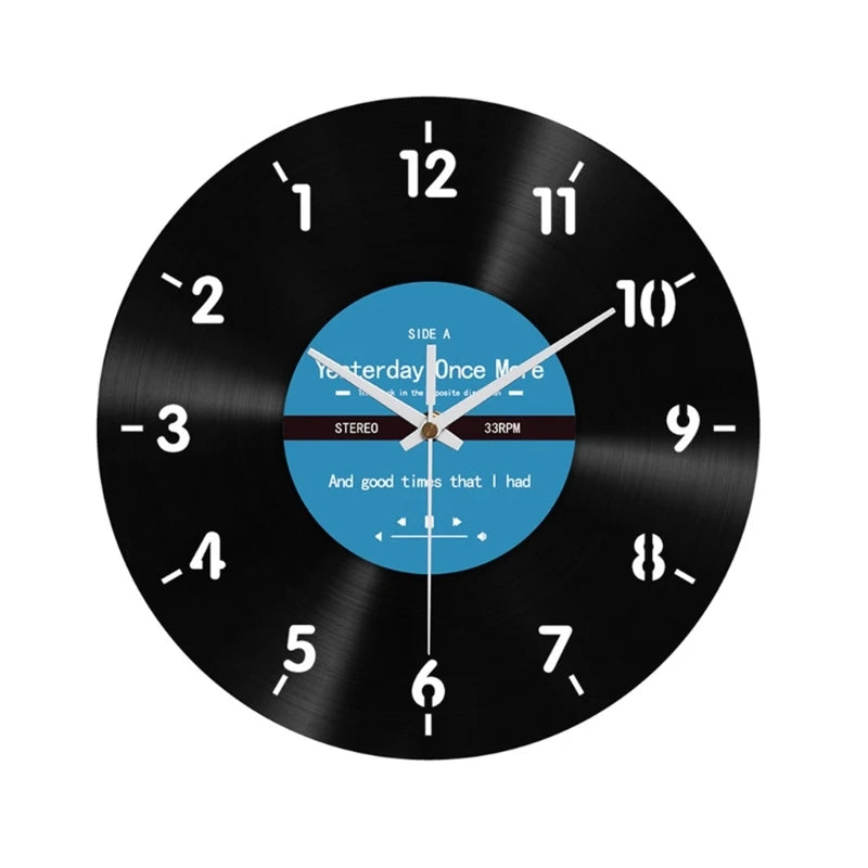 Elegant Counterclockwise Wall Clock 12Inch Quiet Mechanism Vinyls