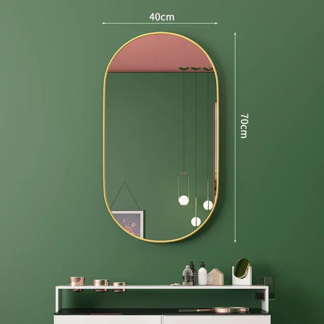 Golden Oval Mirror Wall Mounted Bathroom Vanity Vanity Mirror