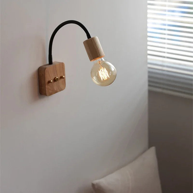 LED Wall Lamp Vintage Wabi-sabi  Interior Lighting Adjustable Rotating Night Light