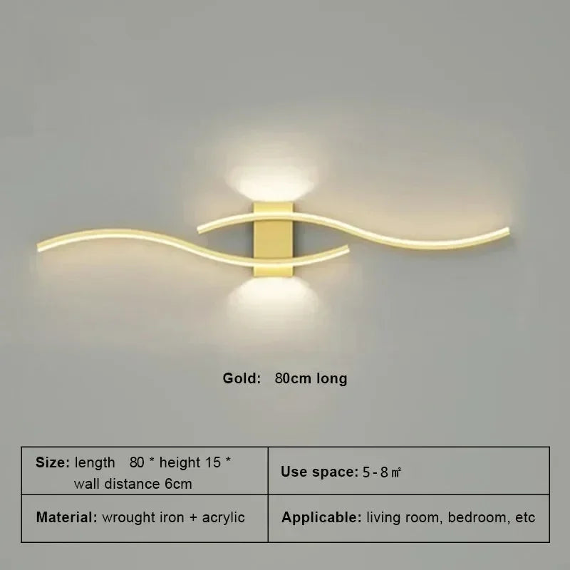Wall Lamp LED Long Strip 60/80 Wall Sconce Home Decora Living Room Background