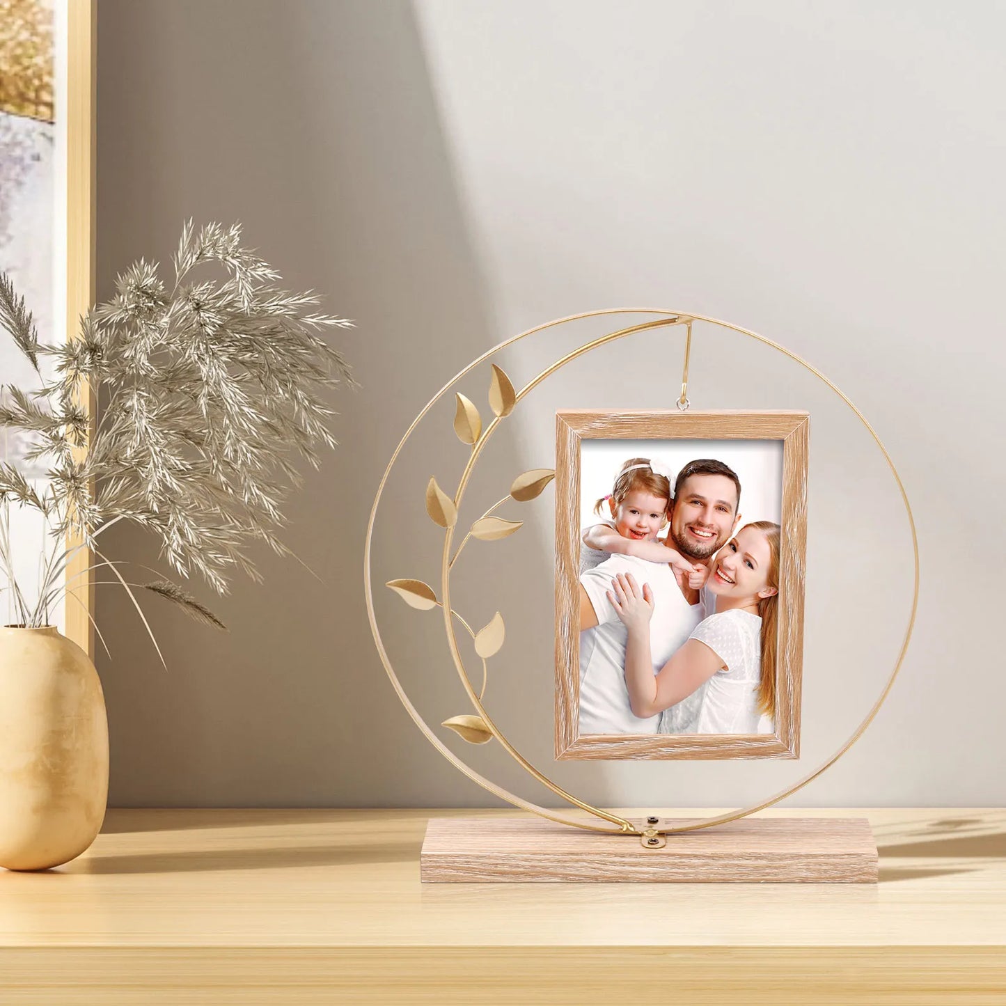 Double Sided Picture Frame Iron Art Frame Rack Desktop Ornament Photo Frame