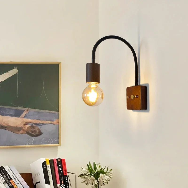 LED Wall Lamp Vintage Wabi-sabi  Interior Lighting Adjustable Rotating Night Light