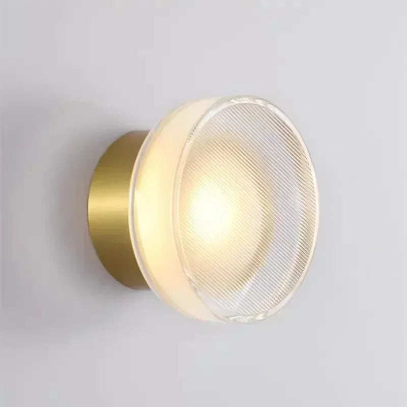 Modern Round Wall Lamp LED Glass Wall Light Sconce Living Room