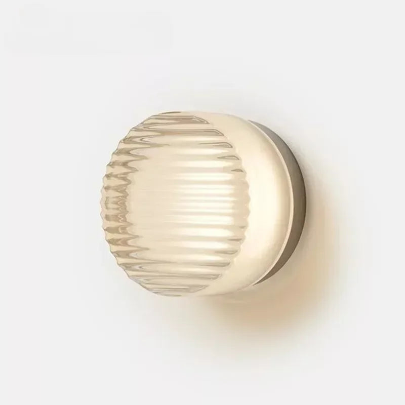 Modern Round Wall Lamp LED Glass Wall Light Sconce Living Room
