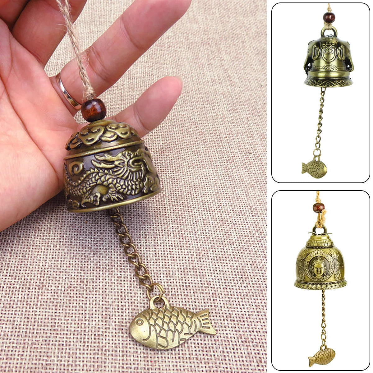 Feng Shui Wind Bell Retro Buddha Dragon Elephant Wind Chime
