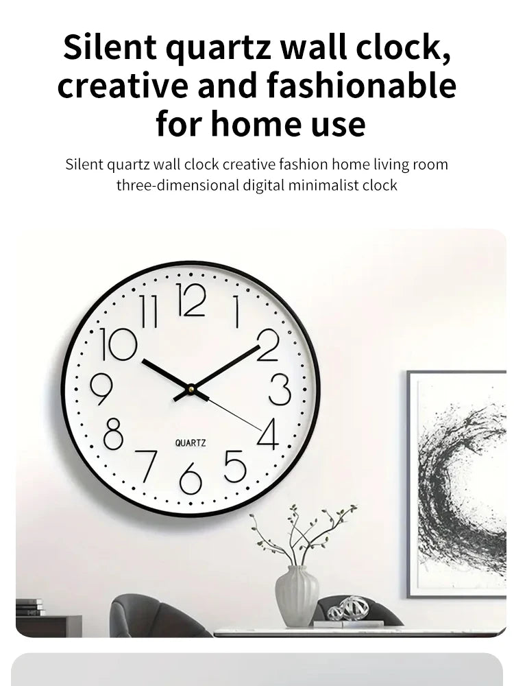 8 Inch Mute Wall Clock Simple Digital Wall Clock