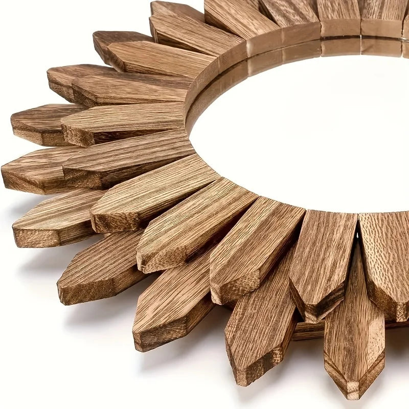Sunflower Decorative Mirror, Wall Mirror, Wooden Decorative Mirror,