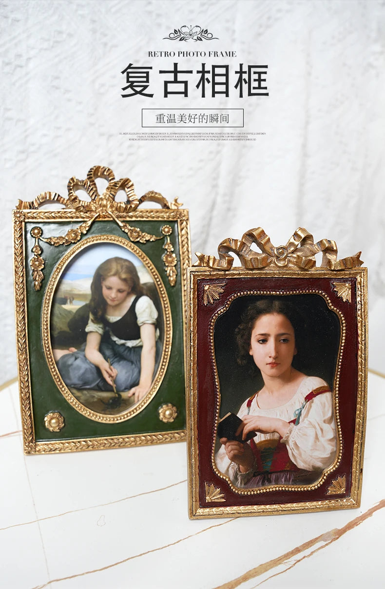 France light luxury products elegant princess style retro gold carving European photo frame