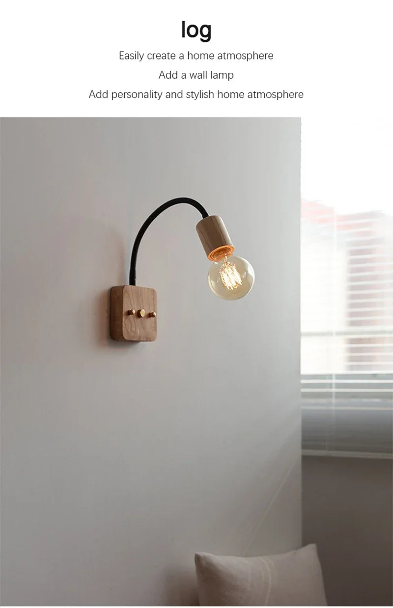 LED Wall Lamp Vintage Wabi-sabi  Interior Lighting Adjustable Rotating Night Light