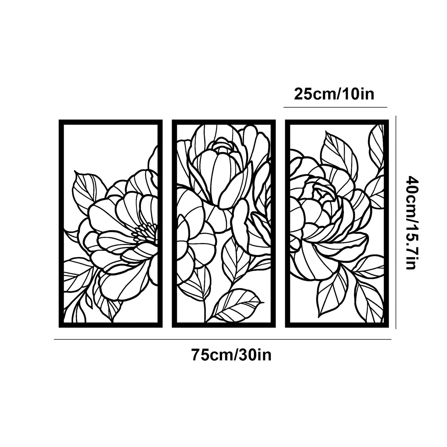 Minimalist Art Wall Decor Floral Gold Flower Wood Art Wall Decor