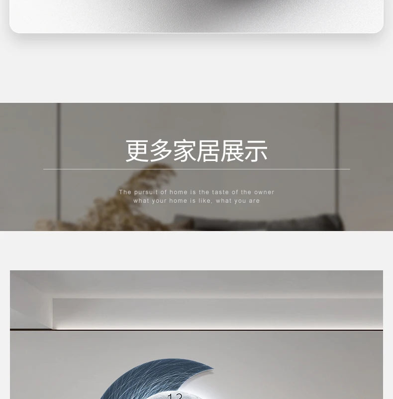 Moon Phase Wall Clock With Built-in LED Light Modern Silent Living Room