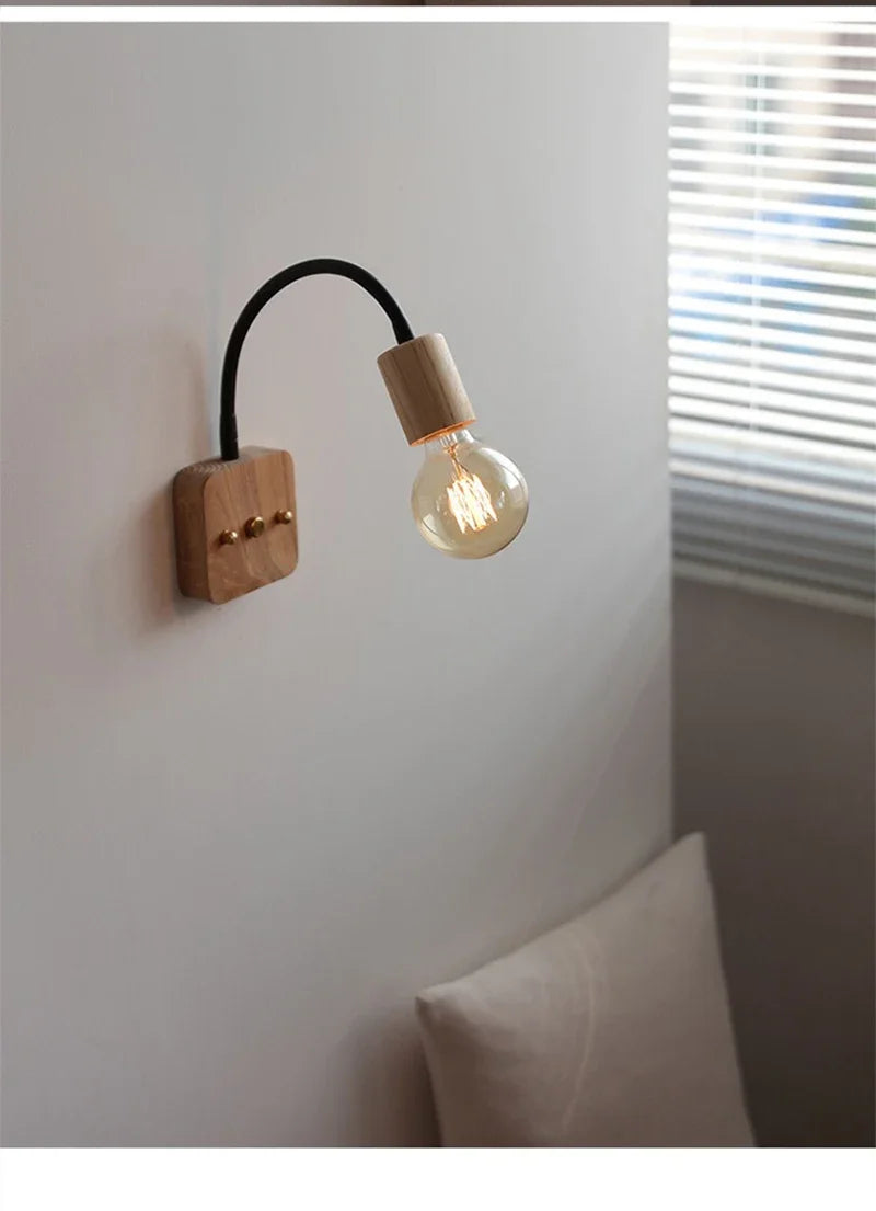 LED Wall Lamp Vintage Wabi-sabi  Interior Lighting Adjustable Rotating Night Light