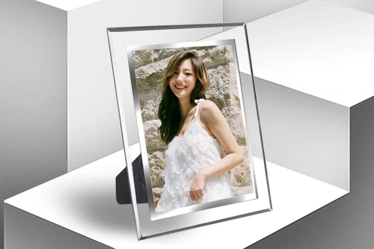 Set of 2 crystal photo frame 5 7 6 8 10 inch 7 inch creative glass custom photo free photo