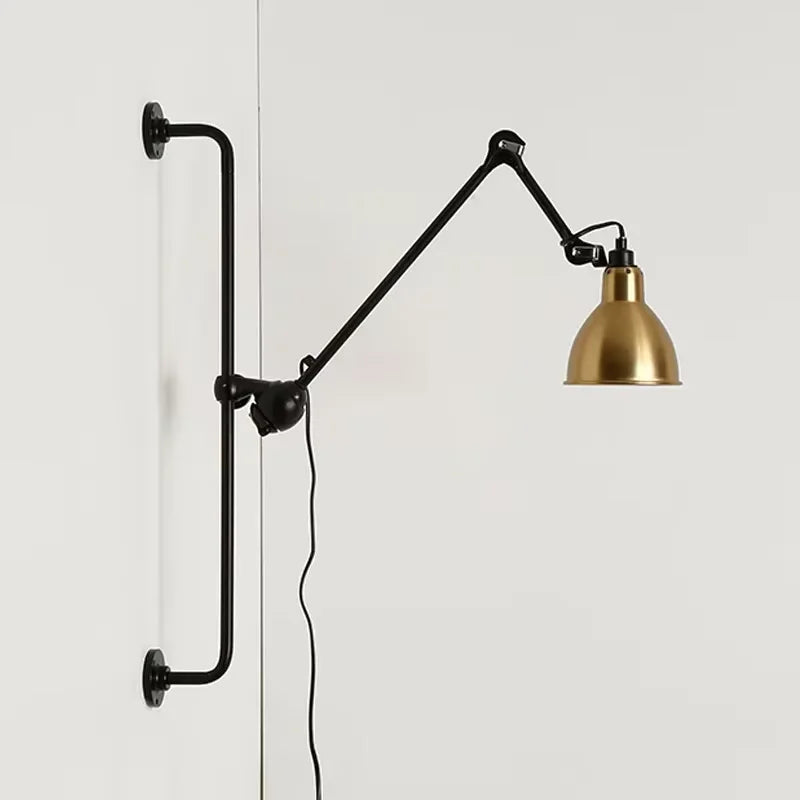 Industrial Style Long Wall Light Creative Design Long Pole Swing Arm Telescopic Eye Protection Lamp Living Room Reading Lamp