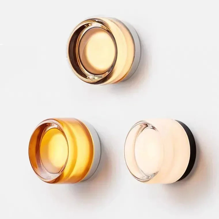 Modern Round Wall Lamp LED Glass Wall Light Sconce Living Room