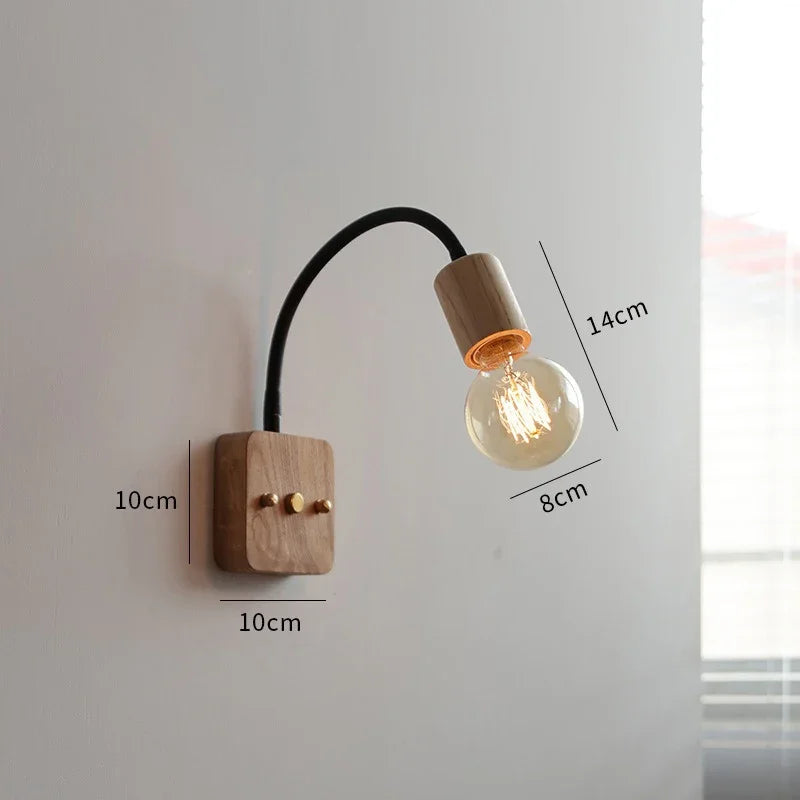 LED Wall Lamp Vintage Wabi-sabi  Interior Lighting Adjustable Rotating Night Light