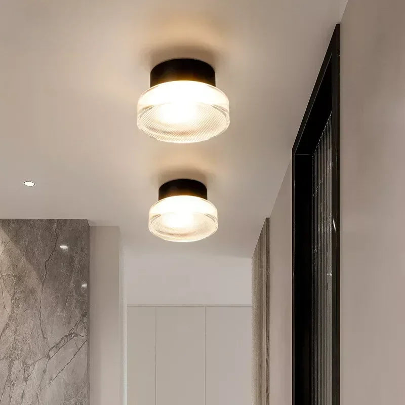 Modern Round Wall Lamp LED Glass Wall Light Sconce Living Room