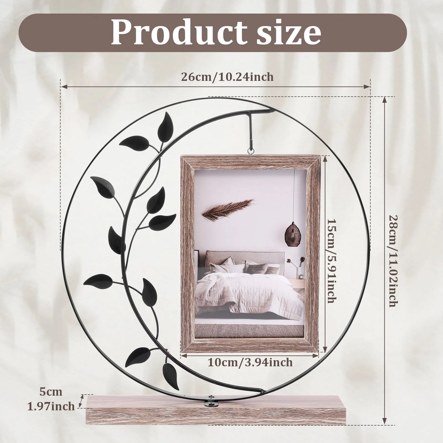 Double Sided Picture Frame Iron Art Frame Rack Desktop Ornament Photo Frame