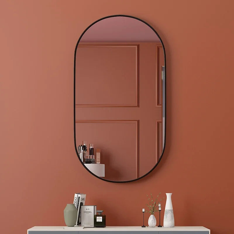 Golden Oval Mirror Wall Mounted Bathroom Vanity Vanity Mirror