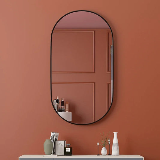 Golden Oval Mirror Wall Mounted Bathroom Vanity Vanity Mirror