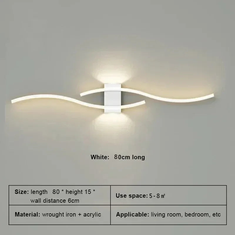 Wall Lamp LED Long Strip 60/80 Wall Sconce Home Decora Living Room Background