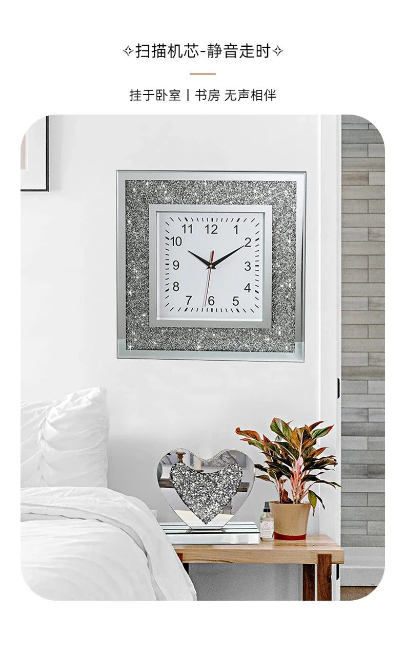 Light Luxury Modern Wall Clock Aesthetic Design Living Room Silent Wall Hanging