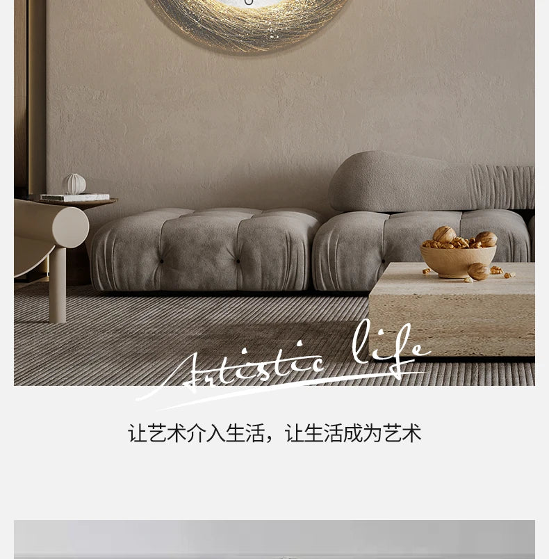 Moon Phase Wall Clock With Built-in LED Light Modern Silent Living Room