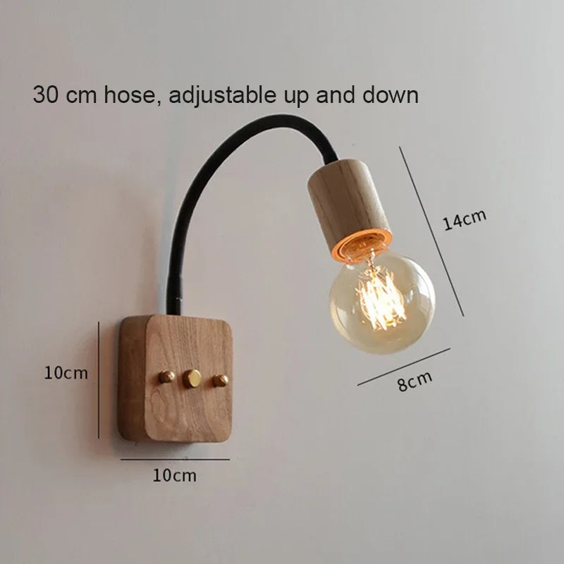 LED Wall Lamp Vintage Wabi-sabi  Interior Lighting Adjustable Rotating Night Light