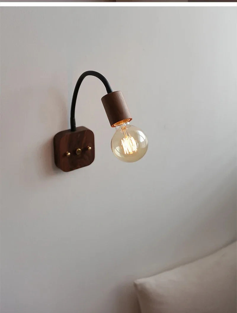 LED Wall Lamp Vintage Wabi-sabi  Interior Lighting Adjustable Rotating Night Light