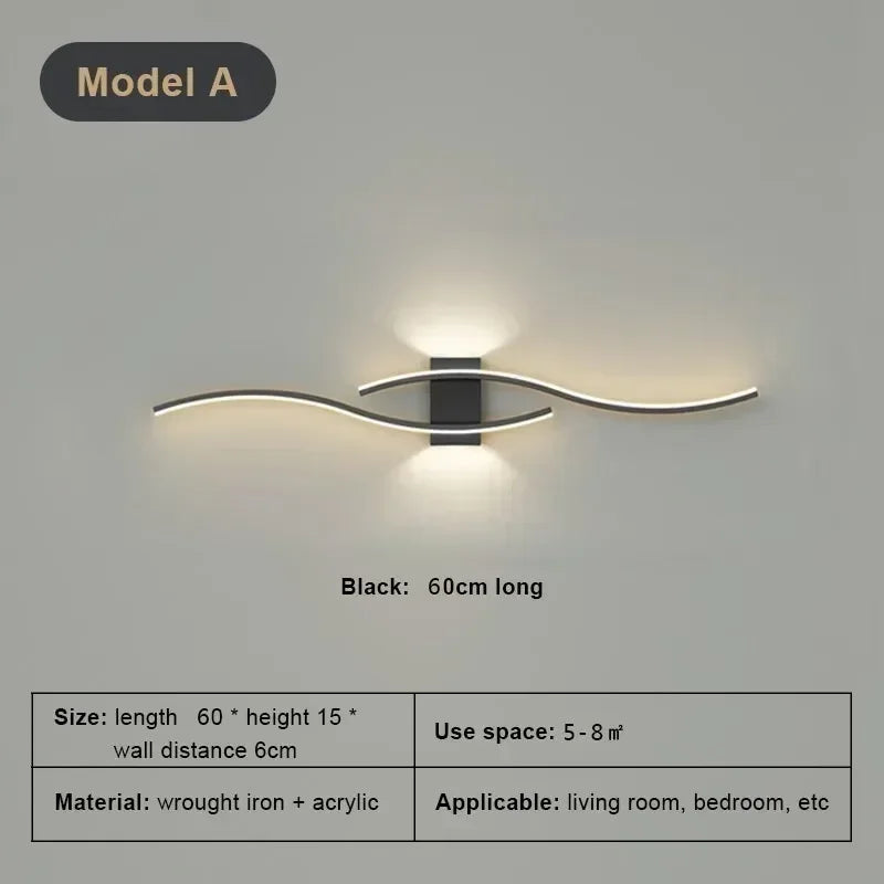 Wall Lamp LED Long Strip 60/80 Wall Sconce Home Decora Living Room Background