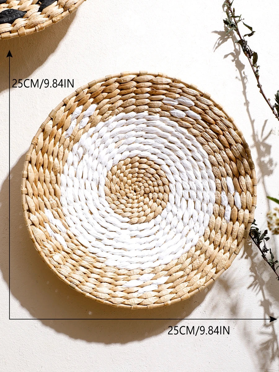 Wall Basket Decor Boho Handmade Seagrass Wall Hanging Decor Natural Basket