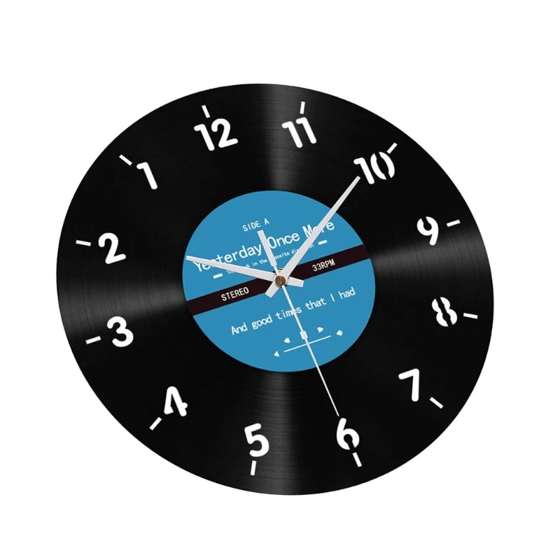 Elegant Counterclockwise Wall Clock 12Inch Quiet Mechanism Vinyls