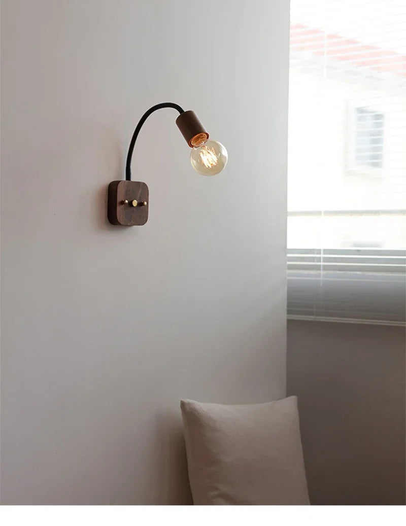 LED Wall Lamp Vintage Wabi-sabi  Interior Lighting Adjustable Rotating Night Light